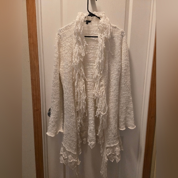 Slonl Knit Cardigan With Lace- Trimmed - Picture 1 of 11